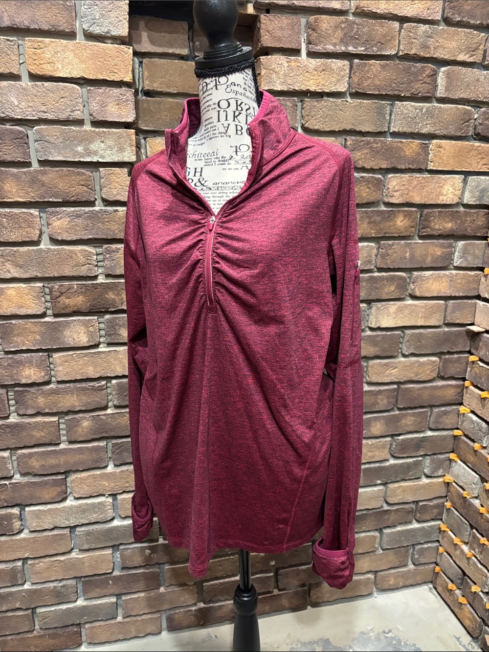Kirkland Signature Maroon Heather Quarter-Zip Pullover
